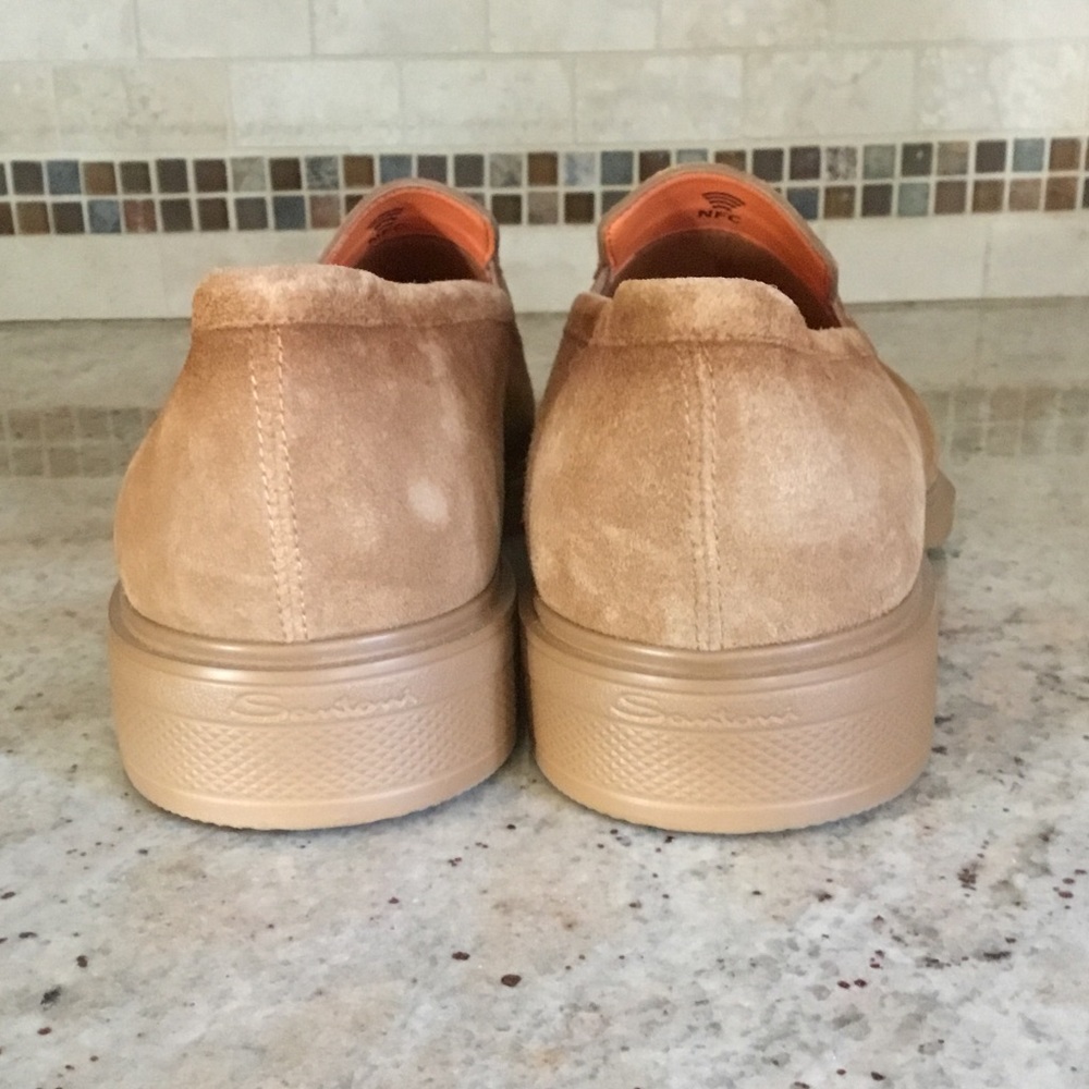 Santoni Easy Sand Suede Slip On Loafers - Picture 10 of 14